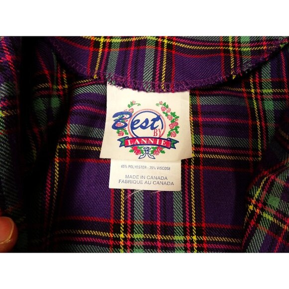 Vintage Lannie Purple Plaid Tartan Blazer and Matching Pleated Skirt Youth Sz 14 - Picture 2 of 14